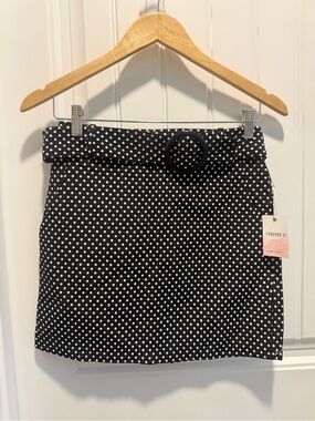 Forever 21 Black and White Polka Dot Mini Skirt with Belt